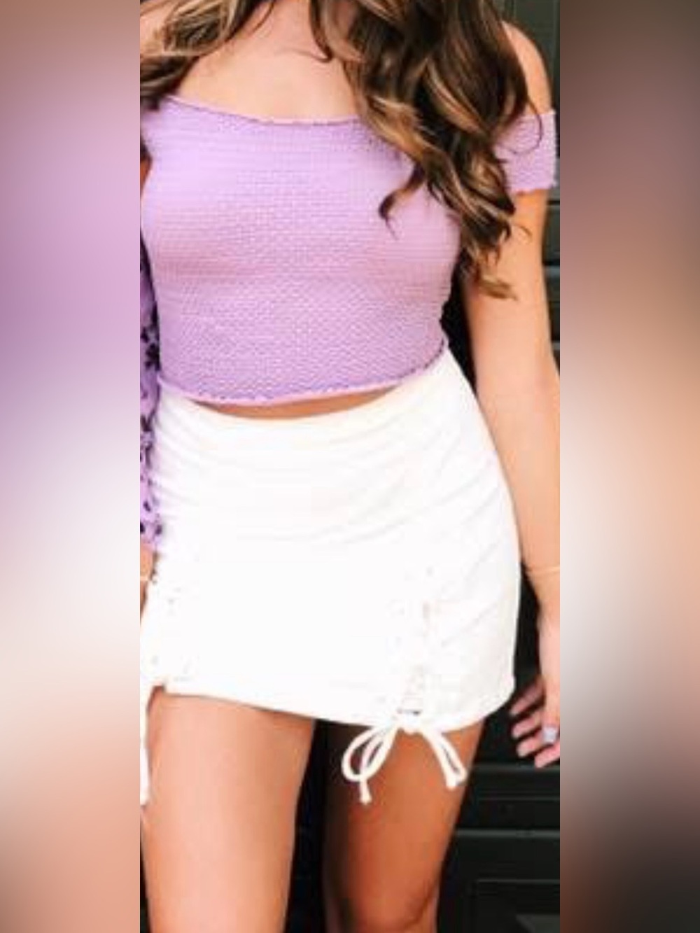 Free People Knit Crop Top - Light Mauve